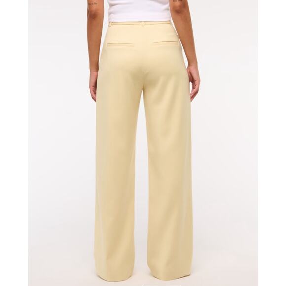 Abercrombie & Fitch A&F Sloane Tailored Wide Leg Pant size 25 0S Yellow - Picture 3 of 8